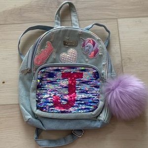 Justice mini denim backpack with sensory front